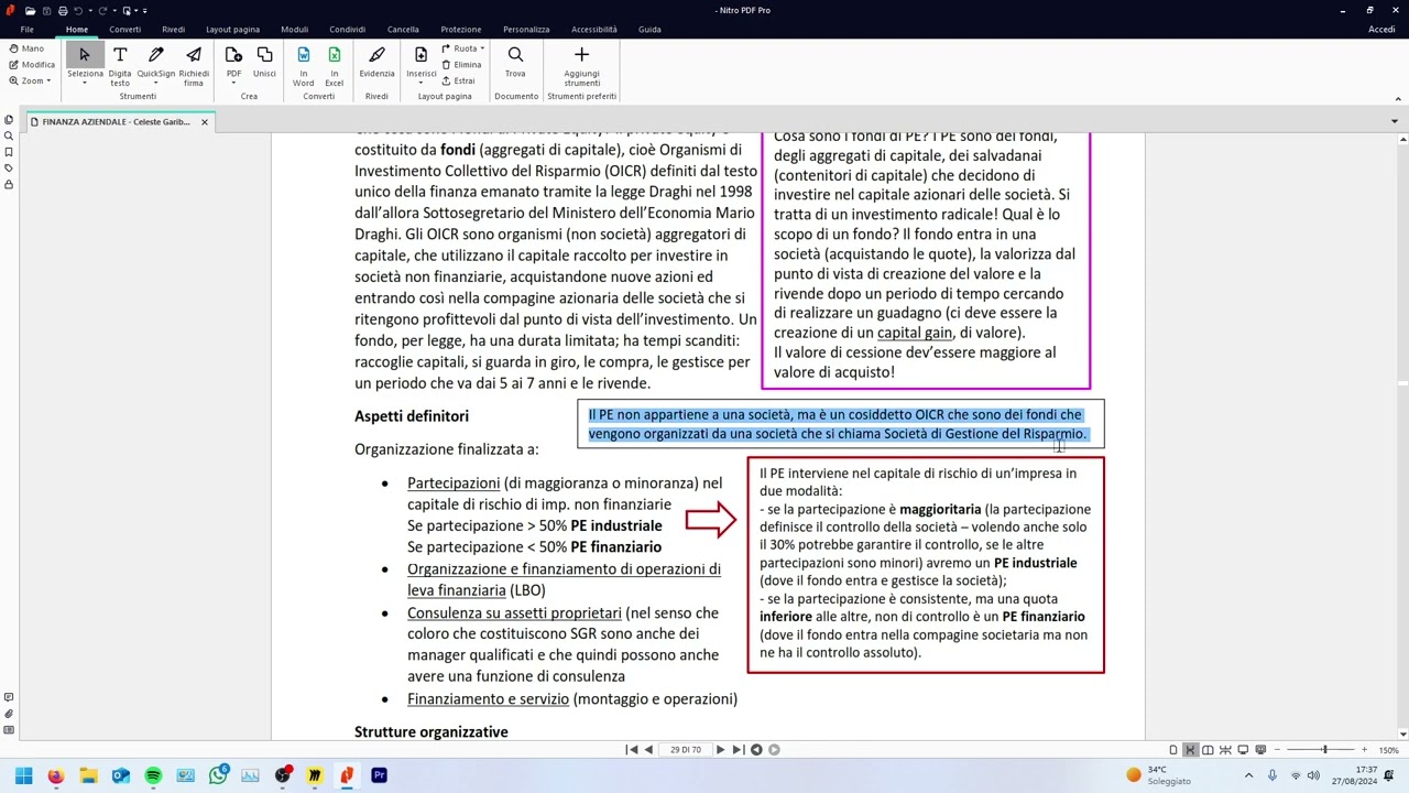 20 Finanza: Private Equity: definizione, organizzazione e approfondimento fondi chiusi