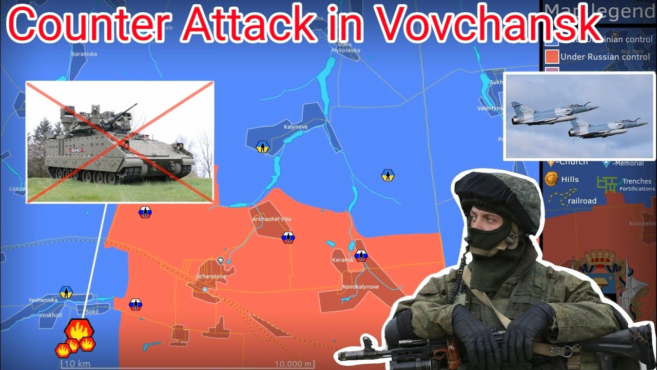Ukrainian Counter-Attack in Vovchansk | Bradley destroyed [7 June 2024]