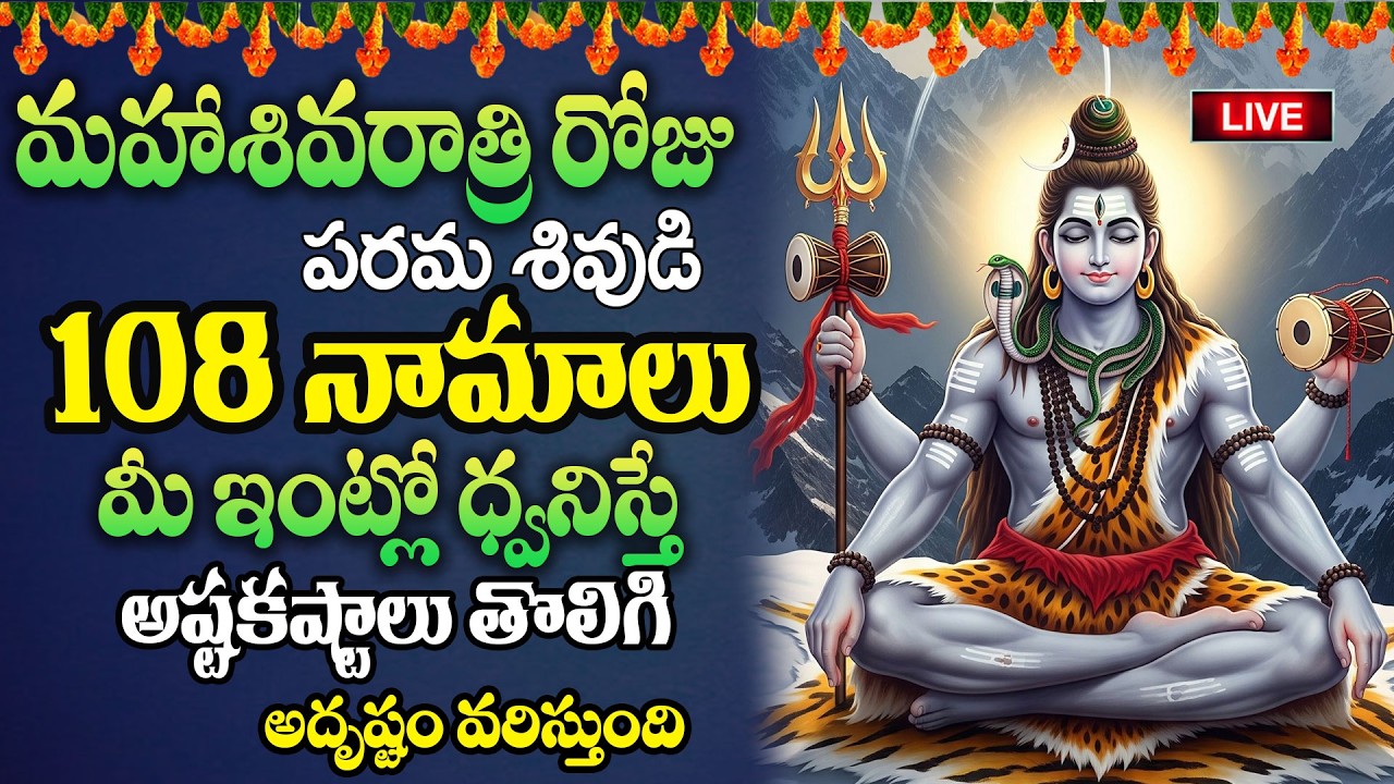 Live : శివరాత్రిరోజు పరమ శివుడి 108 నామాలు మీ ఇంట్లో ధ్వనిస్తే అష్టకష్టాలు తొలిగి..| ‪@MK tv‬