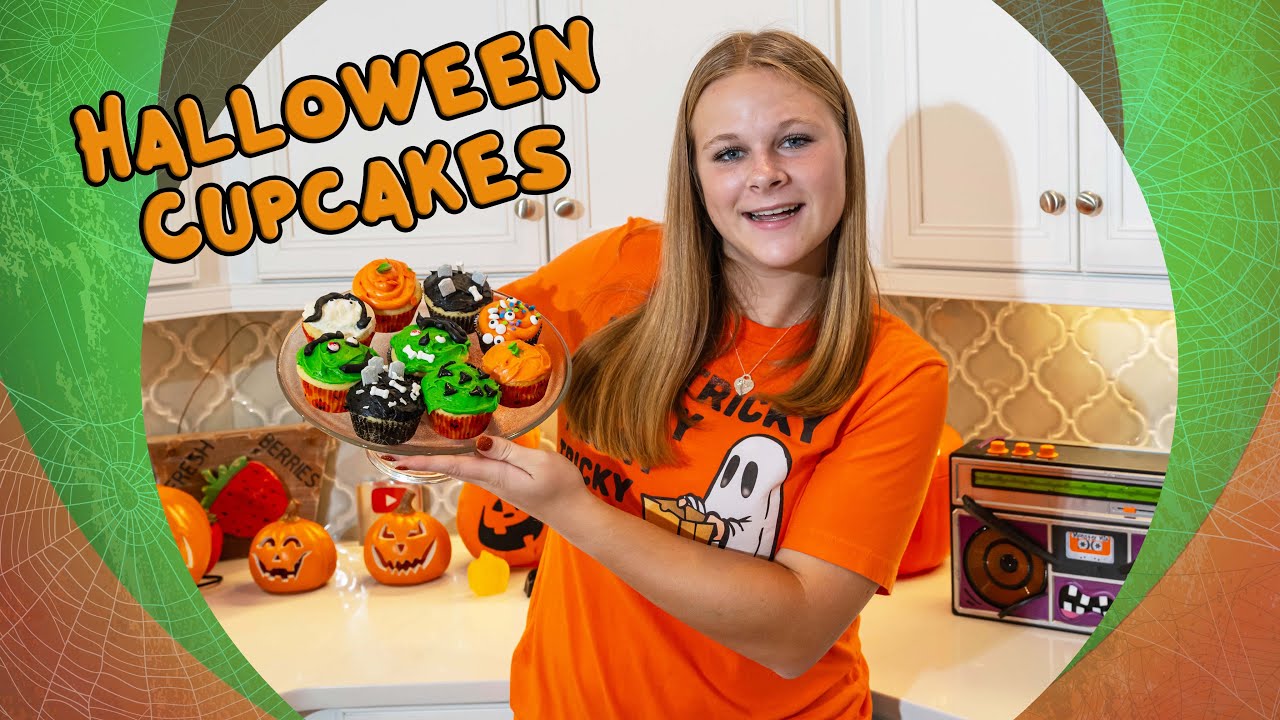 Assistant Makes and Decorates DIY Halloween Cupcakes
