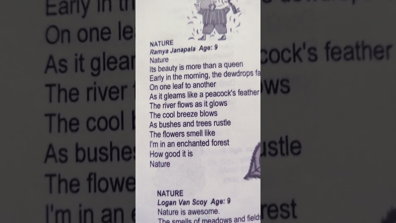 my poem in 3rd grade got published