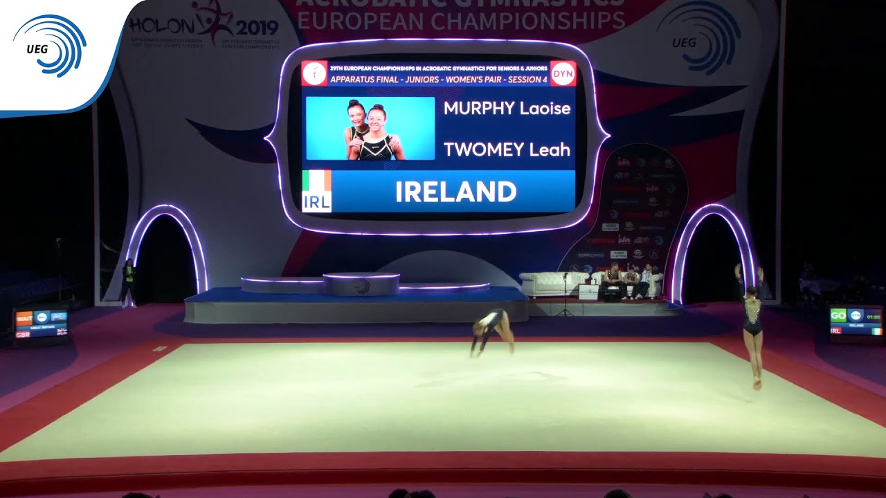 Laoise MURPHY & Leah TWOMEY (IRL) - 2019 Acro junior Europeans, dynamic final