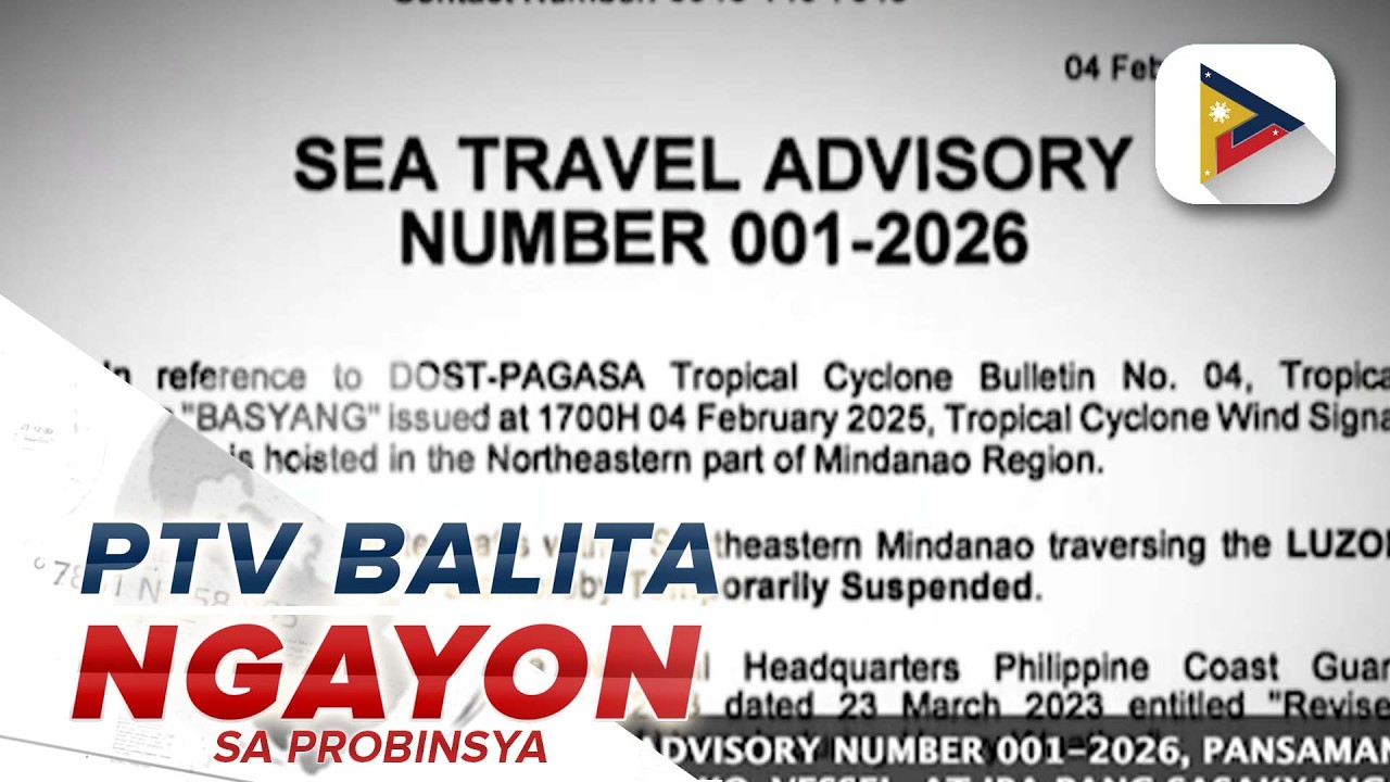 Byahe ng mga vessel at iba pang waterfcraft mula southeastern Mindanao patungo sa Luzon at...