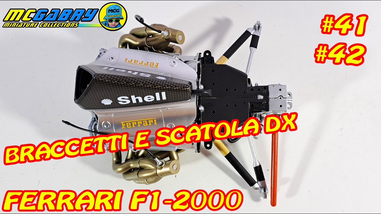 MODELLINO FERRARI F1-2000 MICHAEL SCHUMACHER CENTAURIA N.41 E 42 SOSPENSIONE E SCATOLA CAMBIO DESTRA