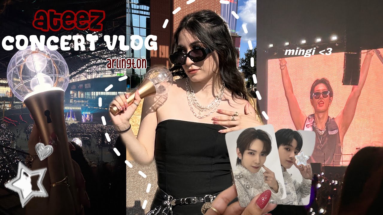 ateez concert vlog 🖤⛓️ toward the light - arlington, texas ⋆.ೃ࿔*:･
