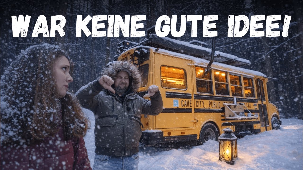 Wir sitzen im Schnee fest!❄️ Silvester im Wald bei -12°C 🚌