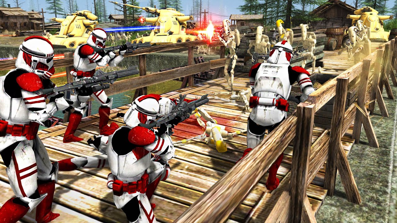 Incredible BRIDGE BATTLE in NEW Realistic Star Wars Mod!