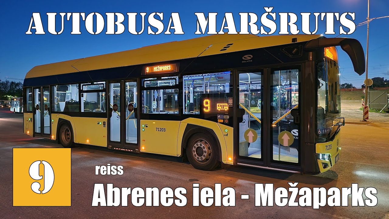 Rīga, Autobusa maršruts №9, Reiss: Abrenes iela - Mežaparks. Timelapse 2x 05.2025