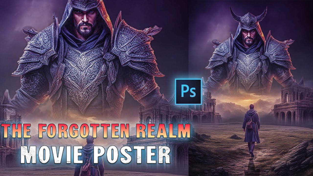 🔥⚔️ Epic Fantasy Movie Poster – Photoshop Masterclass! 🎨 | Create a Cinematic Poster Step-by-Step!