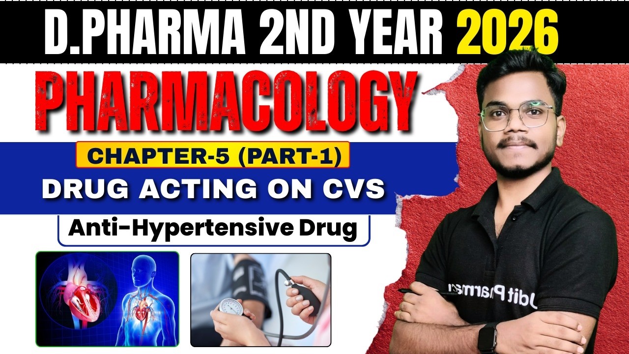 D.Pharma 2nd Year Pharmacology Chapter-5 Part -1 | Drugs Acting on the Cardiovascular System