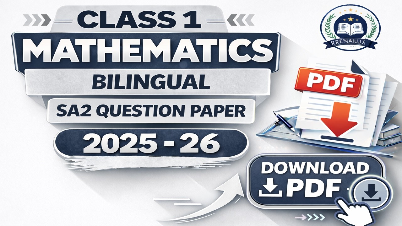 Mathematics Class 1 bilingual SA2 question paper 2025 - 26