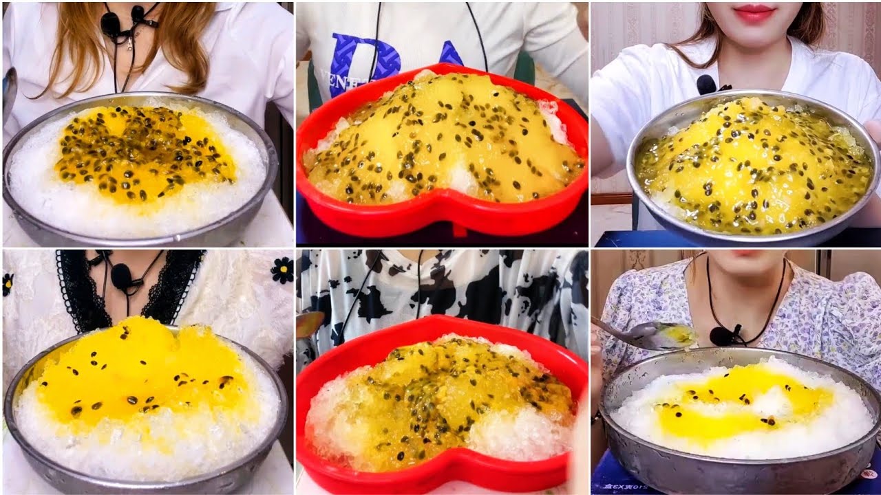 ✿QIAN✿ WHITE SHAVED ICE WITH PASSION FRUIT✿ old videos✿ Ice Shop✨