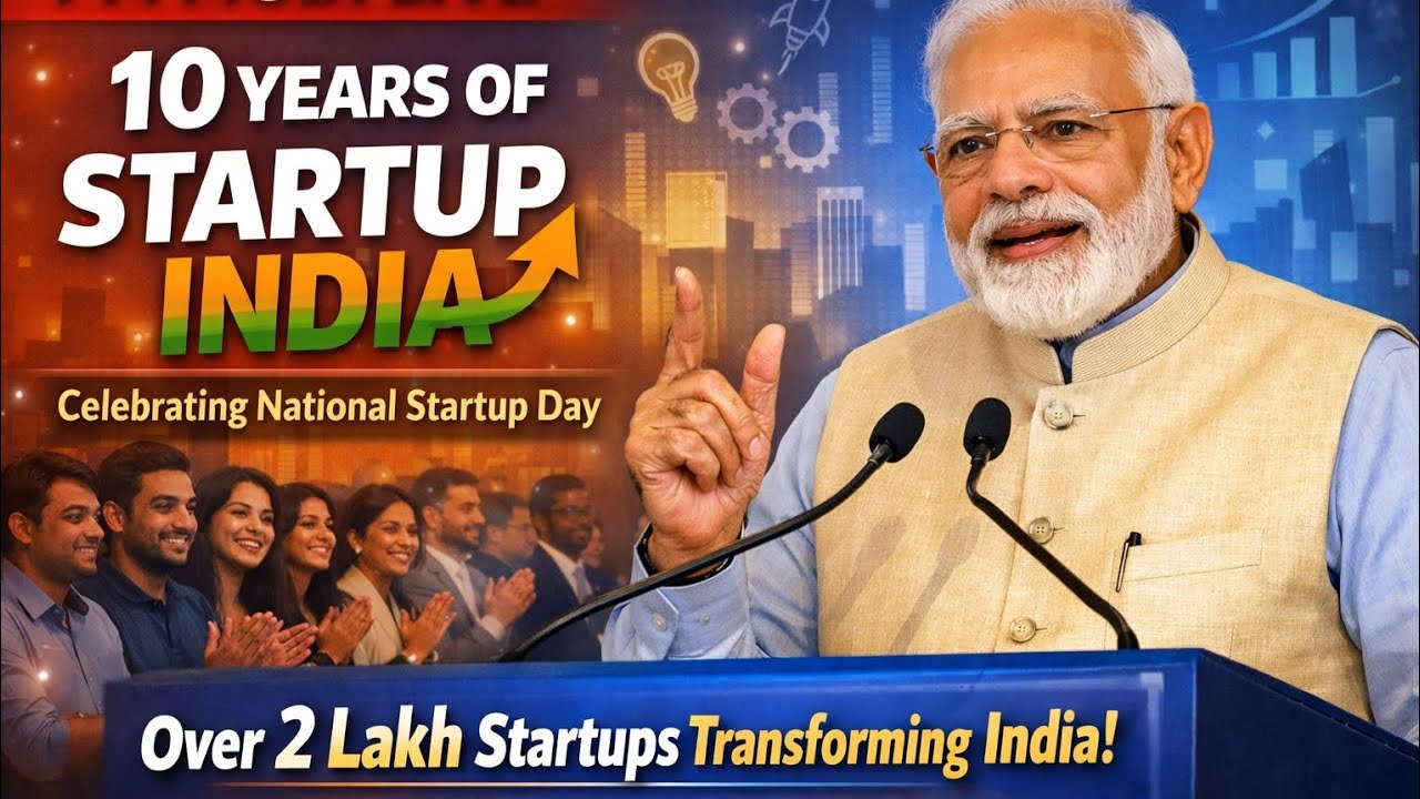 PM Modi Live | Startup India के 10 साल | National Startup Day 2026| 2 लाख+ Startups|JR Entertainment