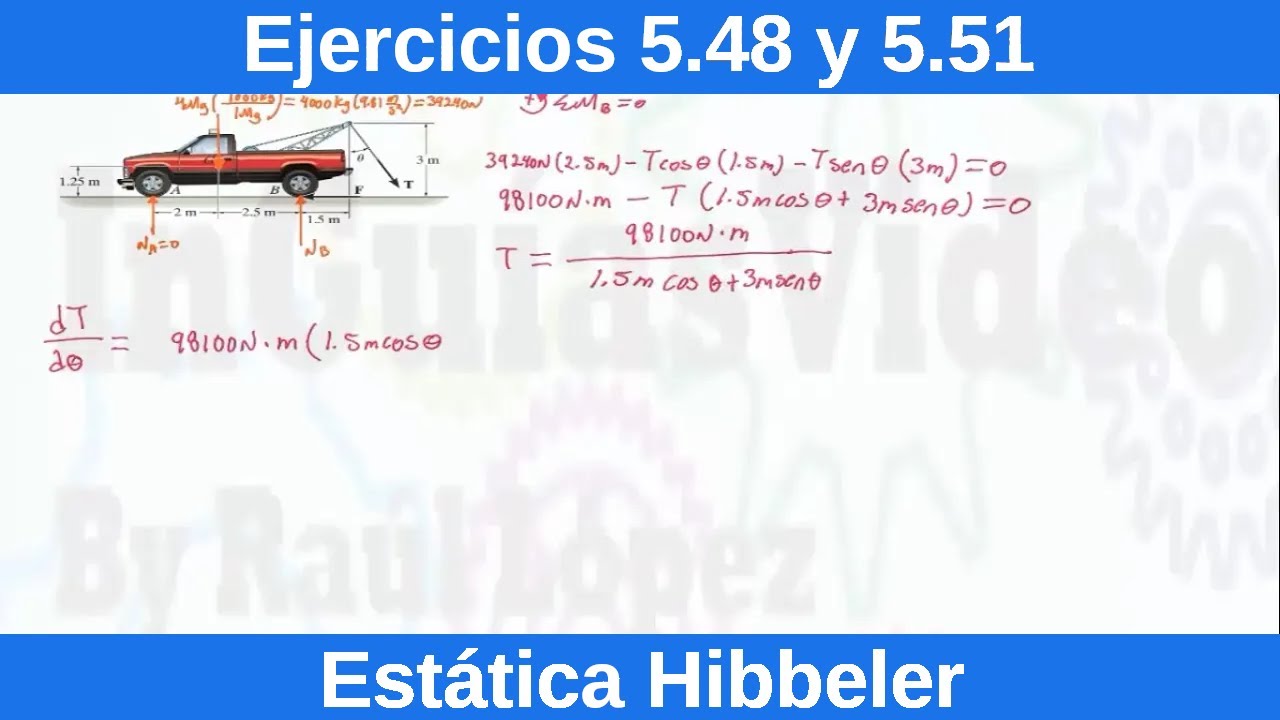 Estática Hibbeler 12 Edición. Ejercicios Resueltos (5.48 y 5.51) [Física][Ingeniería]