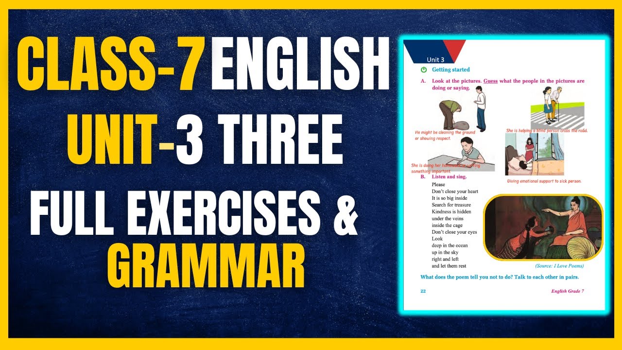 Class 7 English Unit 3 | English Lesson, Grammar, and Exercises -Explained Sajilo English Nepal