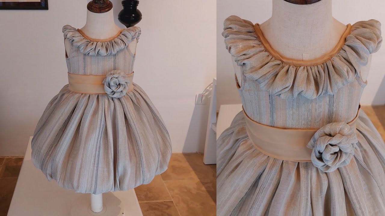 Cutting and stitching baby frock/balloon frock for baby/beautiful frock for baby/party frock