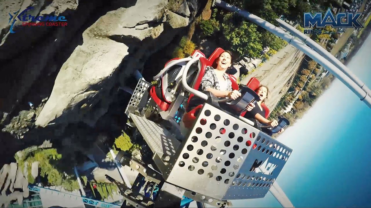 Mack Rides Extreme Spinning Coaster on-ride POV and off-ride animation