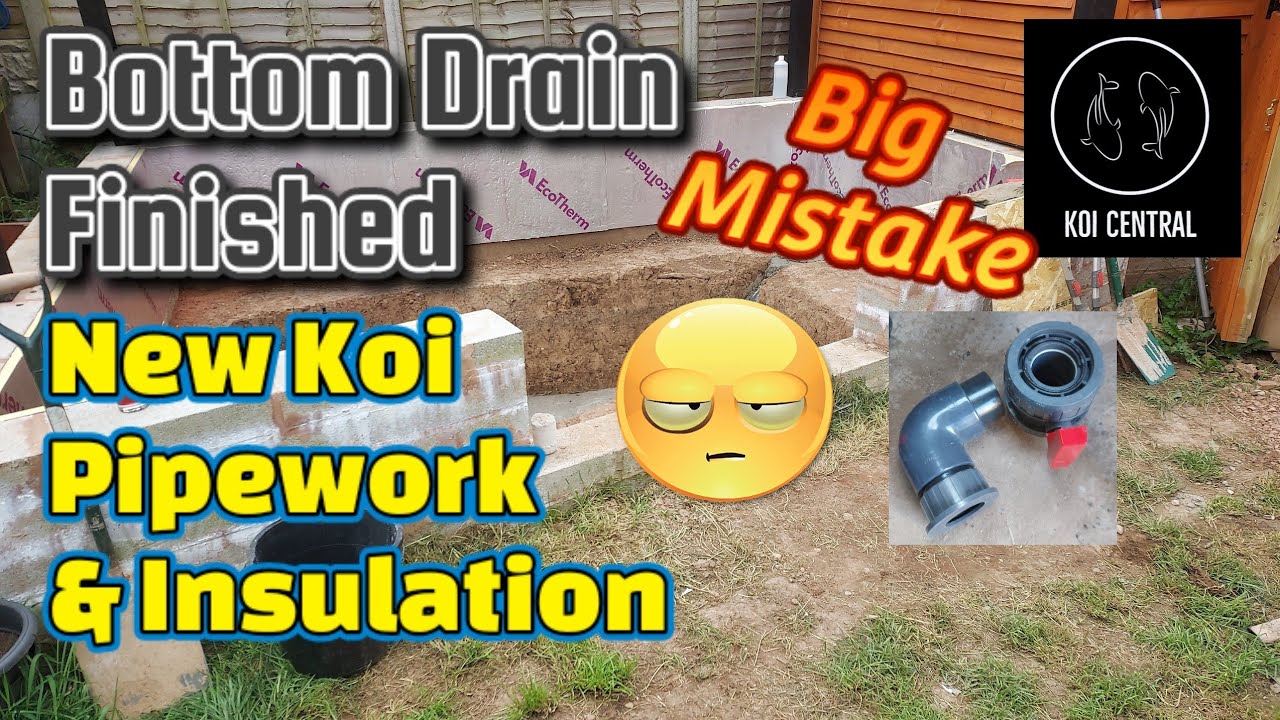 Bottom Drain Finished, I Made An Expensive Mistake Though!!! New Fish And More #pondbuild #koipond