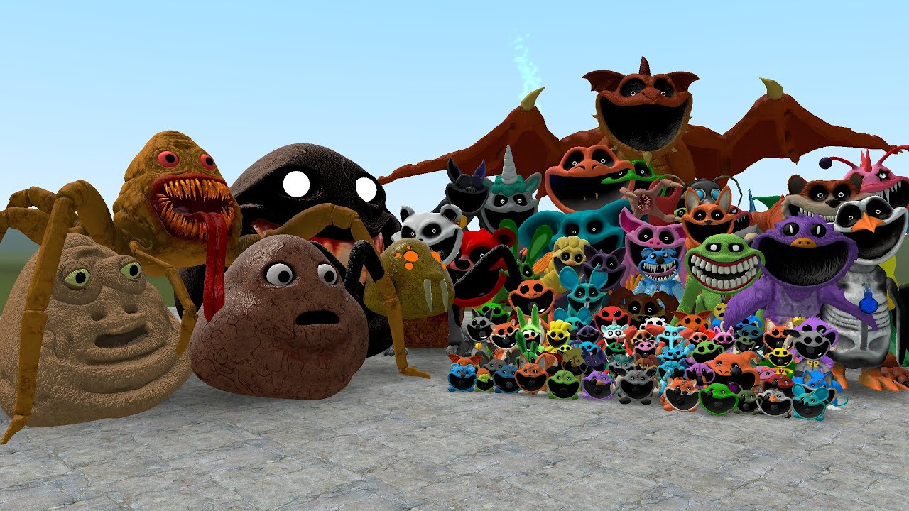 NEW POU CREEPY PASTA BOU SPIDER VS ALL SMILING CRITTERS In Garry's Mod! (Bou Revenge Poppy Playtime)