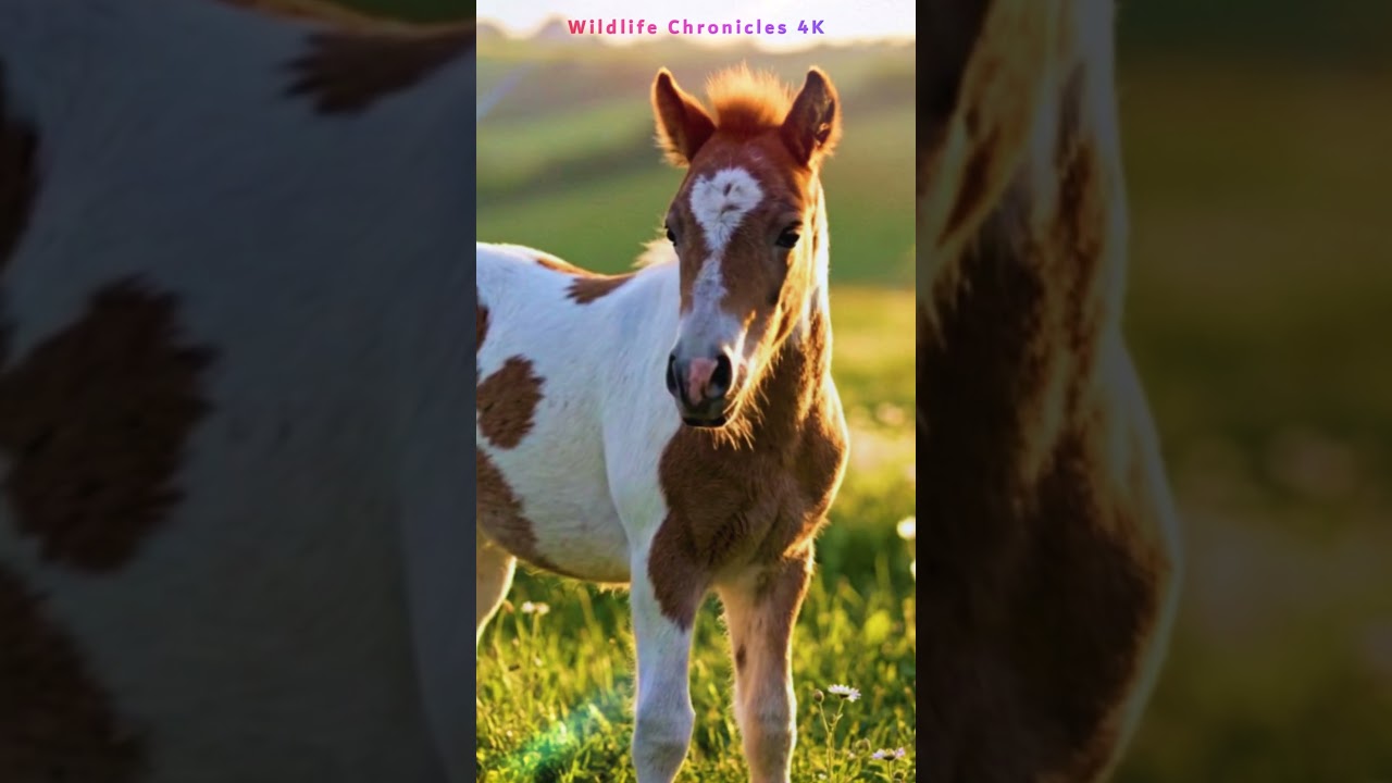 Cute Baby Foal in a Meadow 🐴🌿 Peaceful Horse Moment
