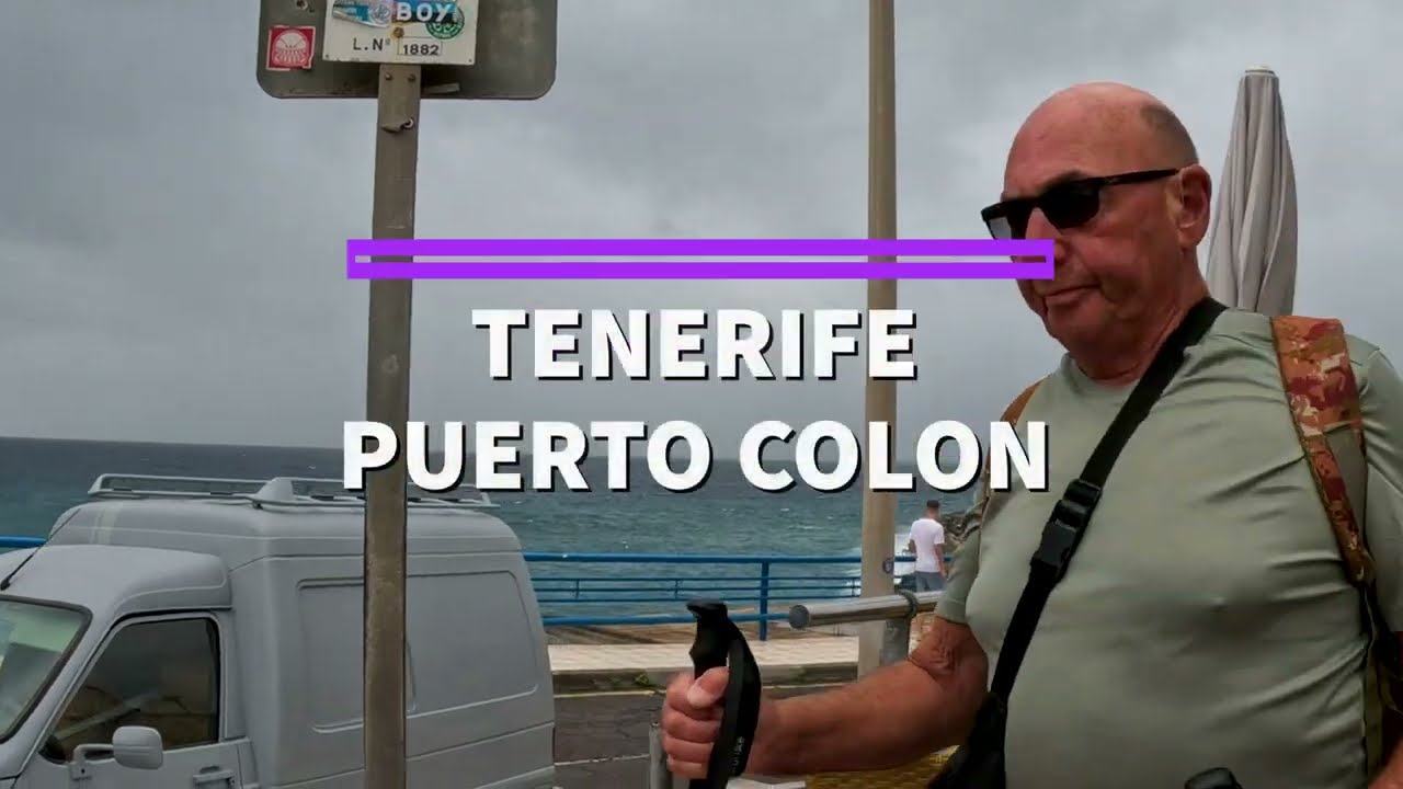 Winter in Tenerife, Spain - Walking from Playa de El bobo through Puerto Colon with Ambient Sound