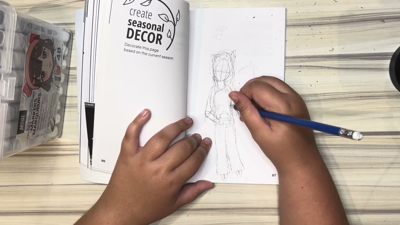 Drawing a cute cat girl