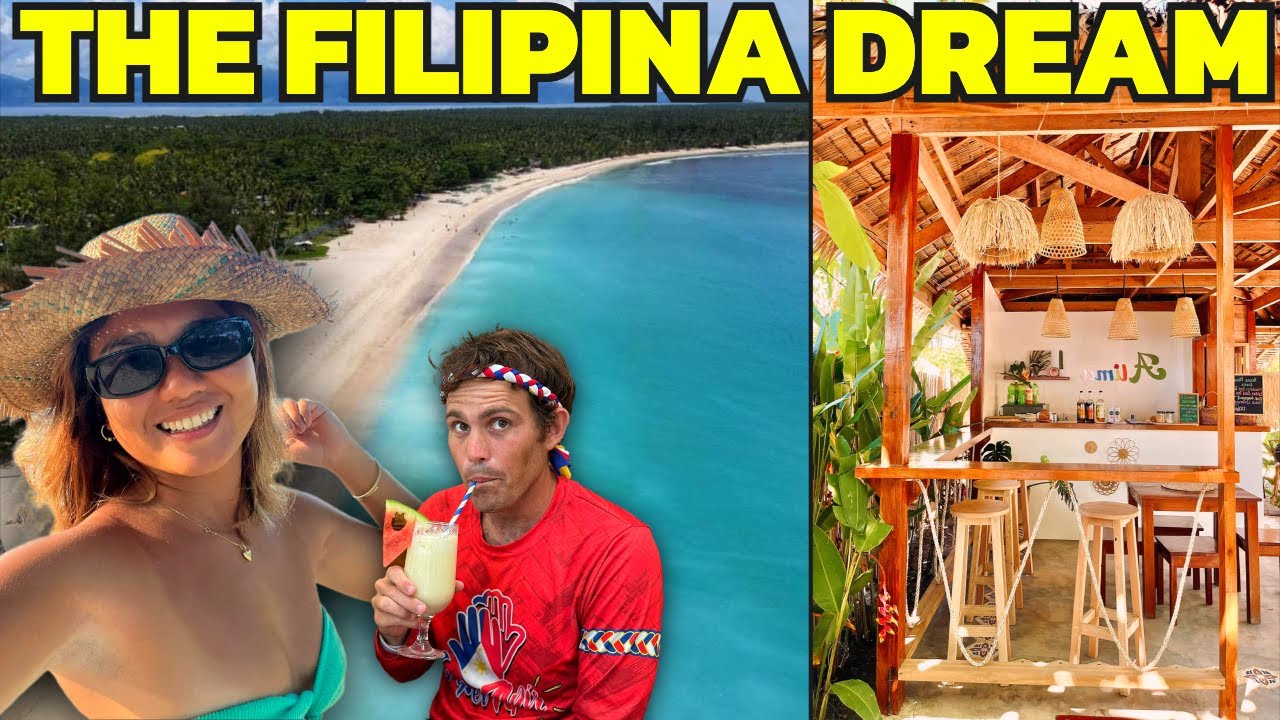 FILIPINA BUILDS HER DREAM BEACH CAFE - Big Celebration In Davao! (Mati City)