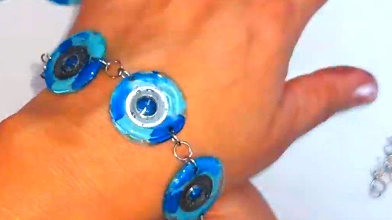 BISUTERIA BASICA, PULSERA RECICLANDO CD o DVD