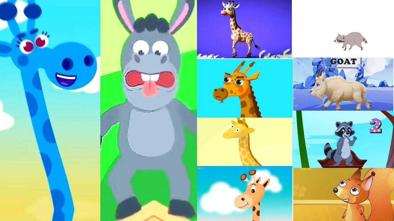 Hickory Dickory Dock ||⏰🦒Friendly Giraffe vs Scared Rabbit🐰⏰|| Climb up the Clock