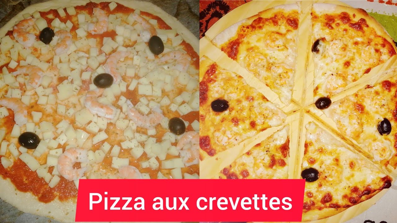 Pizza aux crevettes (الجمبري) بيتزا بالكروفيت😋👍