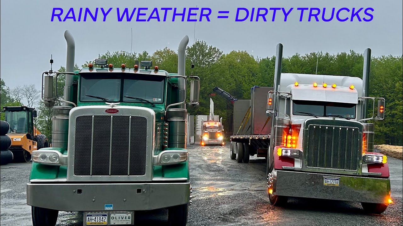 Trucking vlog    Precast to Montrose PA and Jessup PA ,   Rainy sloppy weather again 🇺🇸🇺🇸