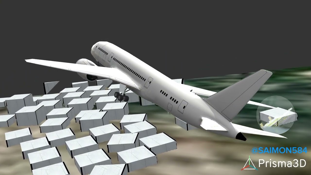 ANIMAÇÃO 3D DESASTRE AÉREO DO VOO AI171 BOEING #7878  #3d