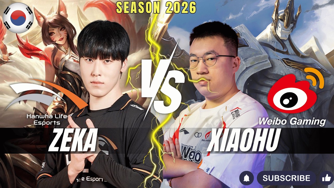 HLE Zeka vs WBG Xiaohu - Zeka AHRI vs Xiaohu GALIO Mid - Patch 26.6 KR Ranked | lolrec