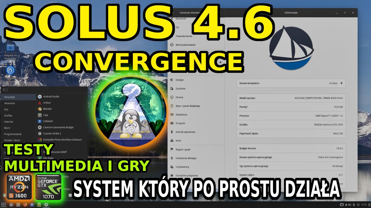 LINUX SOLUS 4.6 to system legenda kt&oacute;ry po prostu działa Budgie multimedia gry Nvidia Real Hardware