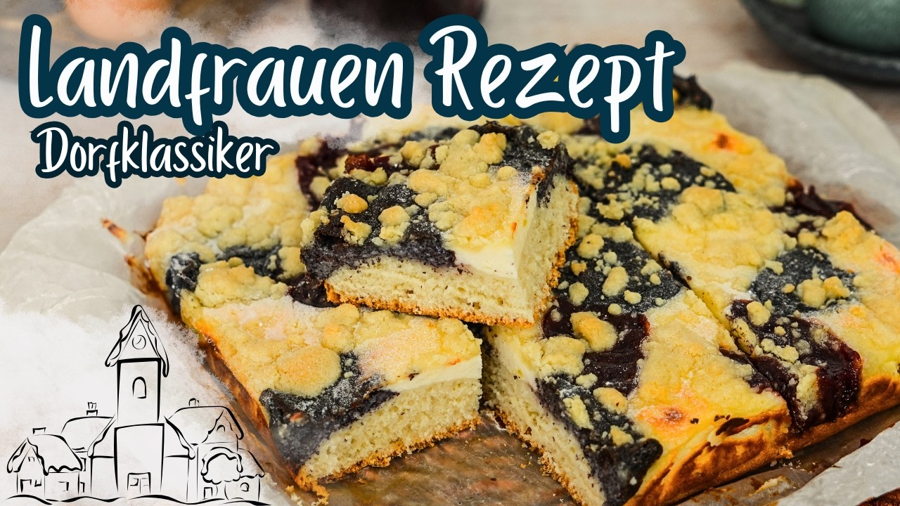 Klekselkuchen wie von Oma – Blechkuchen mit Mohn & Quark - Mohnkuchen mit Streusel Rezept