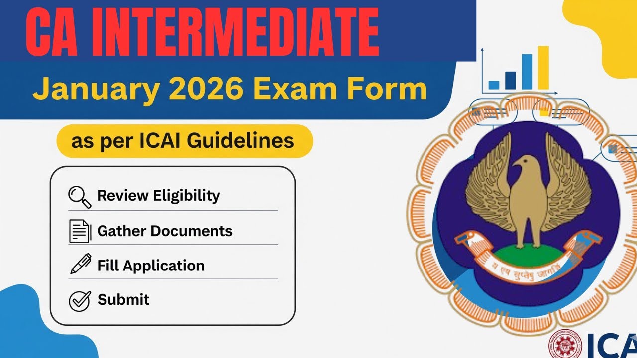 CA Intermediate January 2026 Exam Form As per ICAI Guidelines 