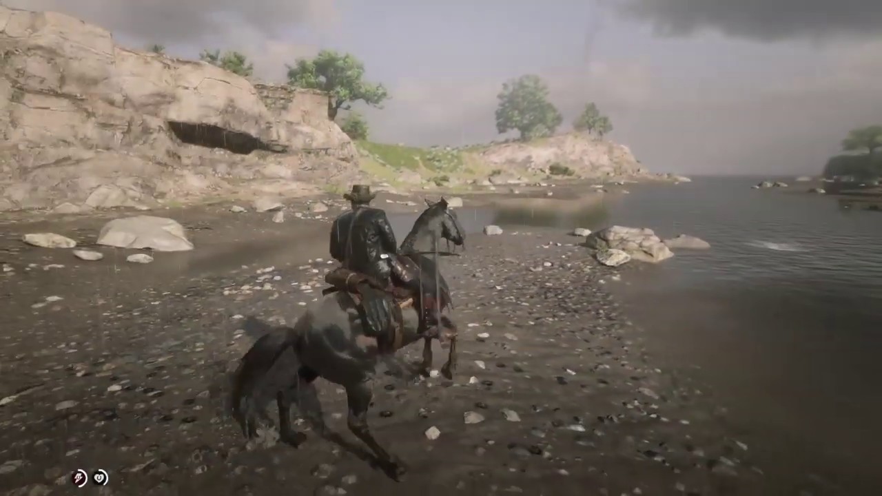 Red Dead Redemption 2 - Free roam riding Dutch Warmblood, Seal Brown.