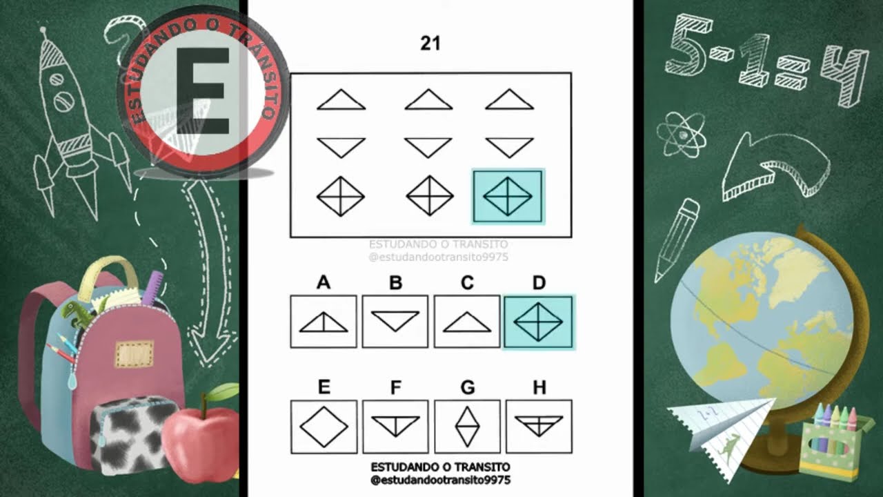 EXAME PSICOTÉCNICO DETRAN  40 questões. Faça o SIMULADO em nosso SITE www.estudandootransito.com.br