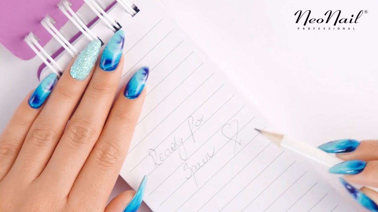NeoNail Tutorial - Aquarelle niebieska stylizacja