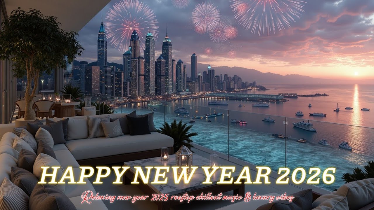 Happy New Year 2026 ~ Luxury Rooftop Chillout Lounge & Ambient Music Vibes - Calm Celebration