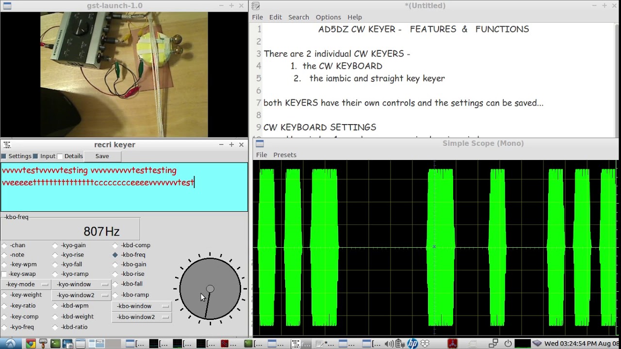 The AD5DZ software CW KEYER - features & functions - LIVE demo