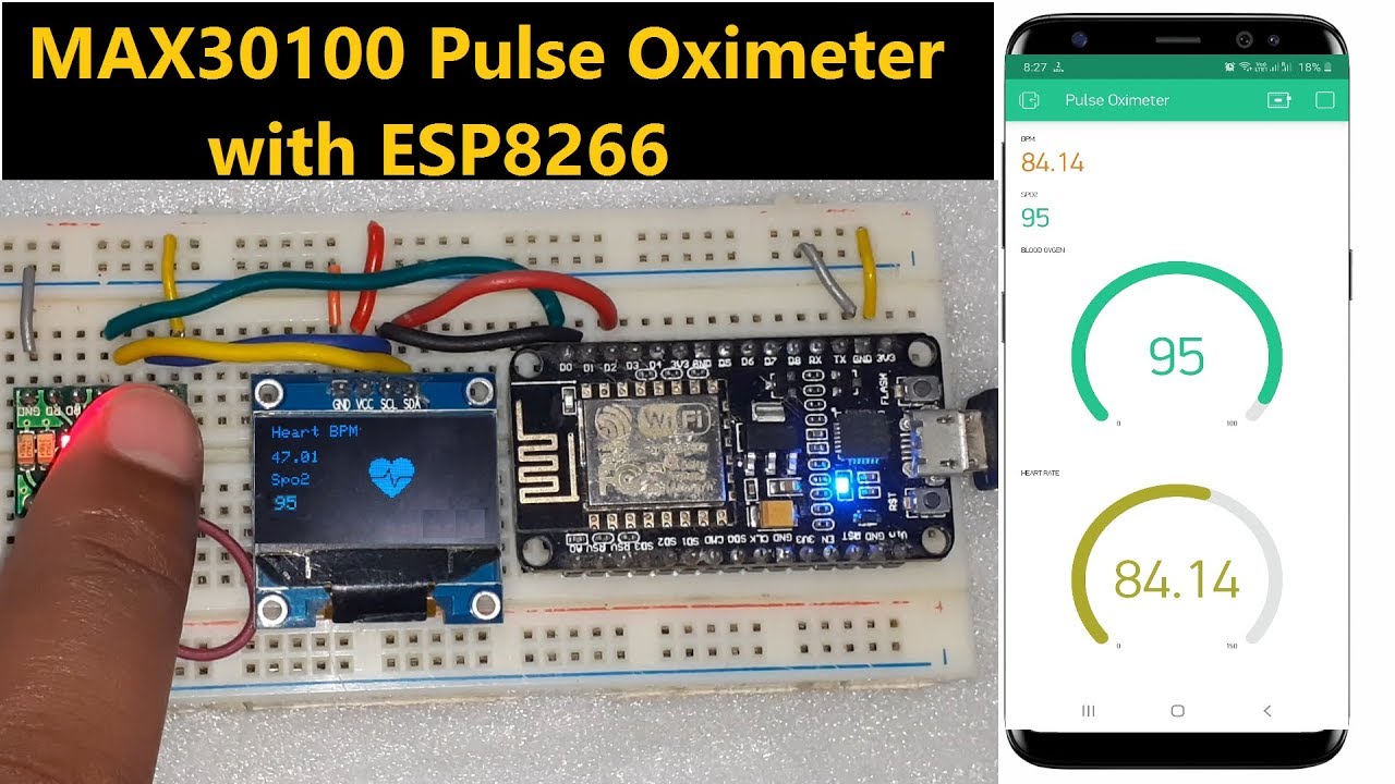 IoT Based Smart Pulse Oximeter with NodeMCU ESP8266 & MAX30100 Sensor