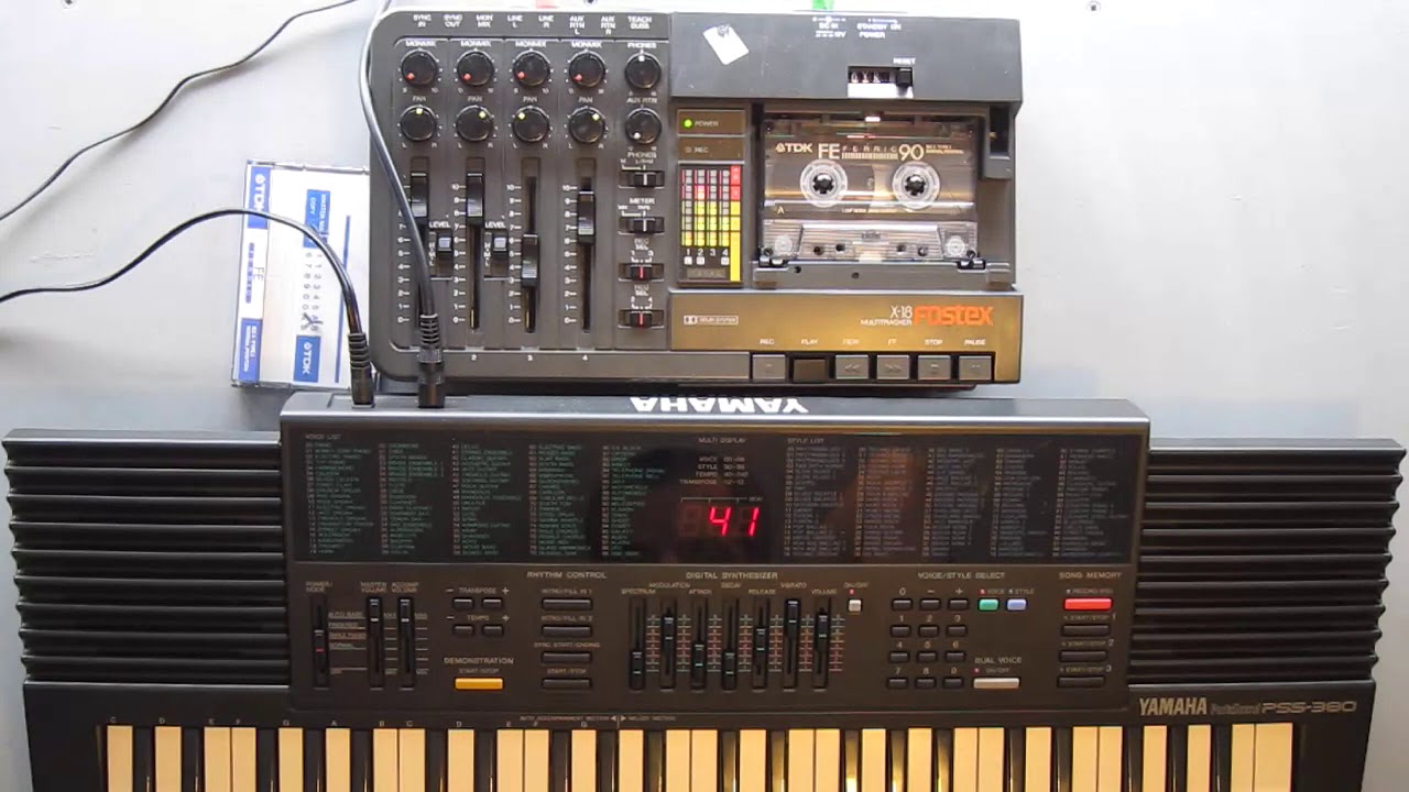 Yamaha PSS380 & Fostex X-18 4 Track Tape Recorder - 3 Mini FM Synth Tunes