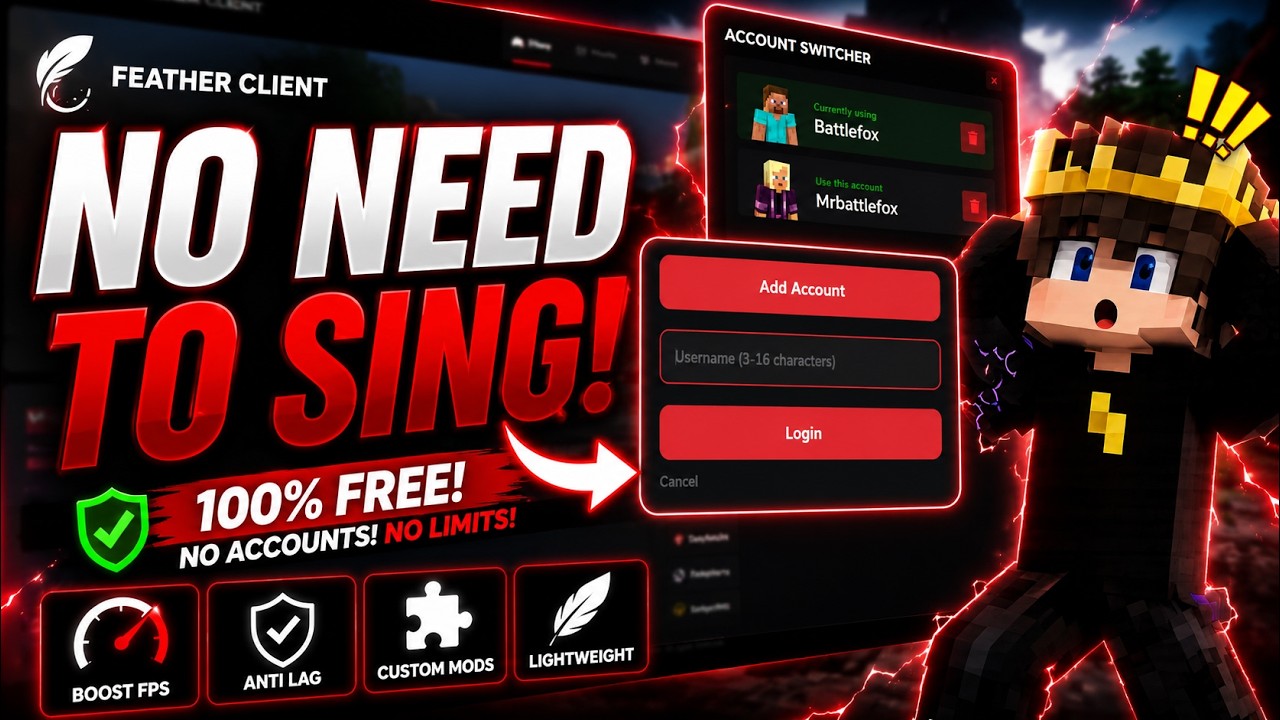 How To Play In Feather Client For FREE *Permanent ! With custom name