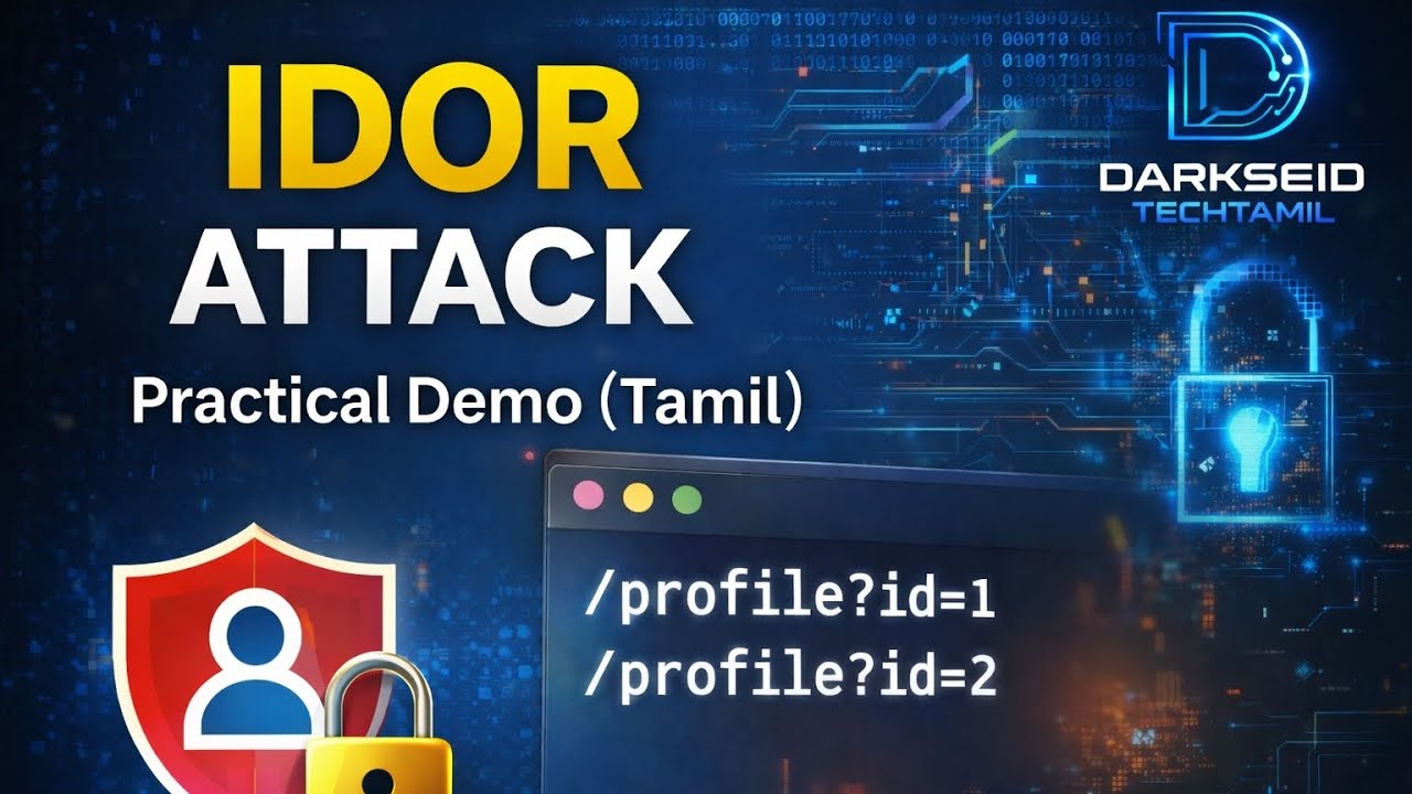 IDOR Vulnerability Practical Demo in Tamil | Ethical Hacking 🔓