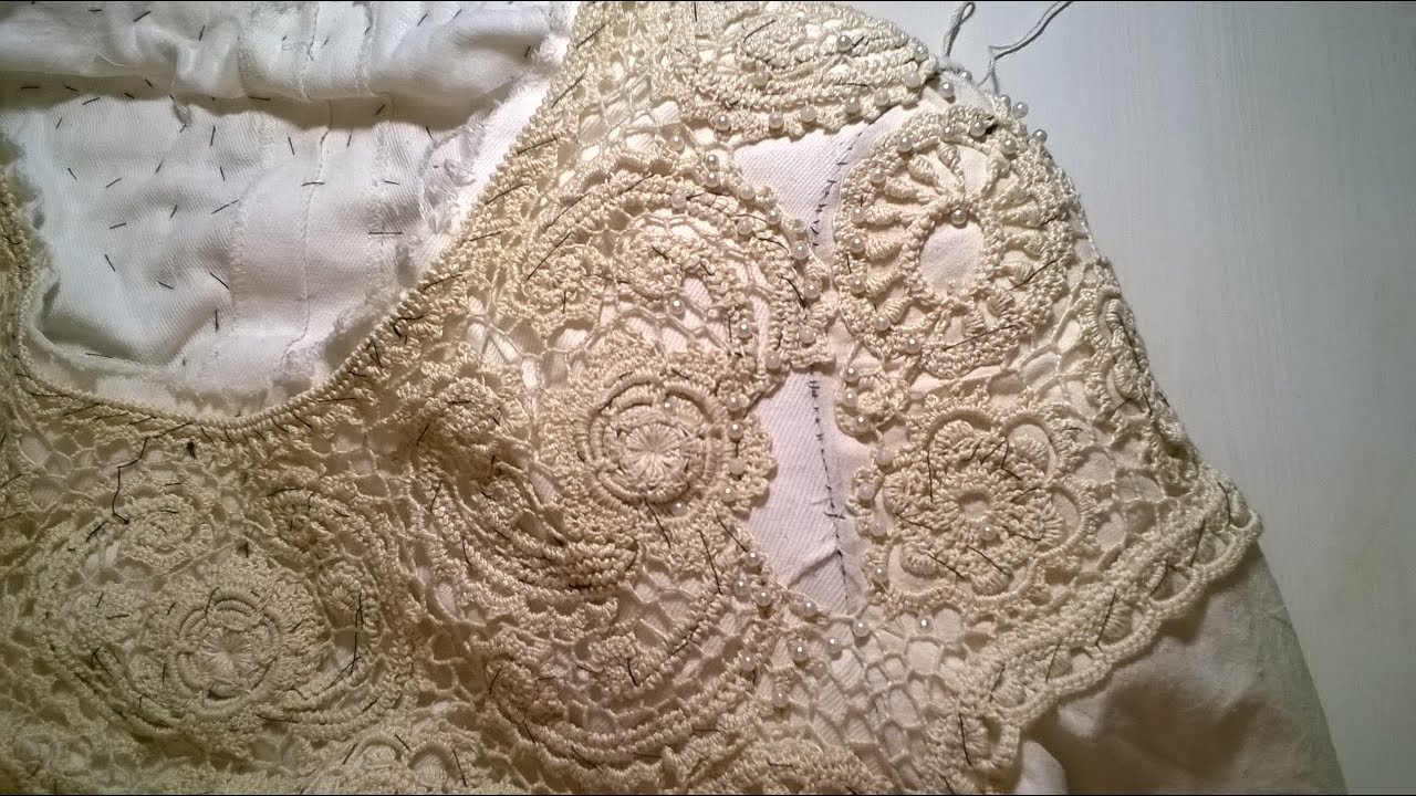 Вшивание рукава в Ирландском кружеве. Часть 1.
