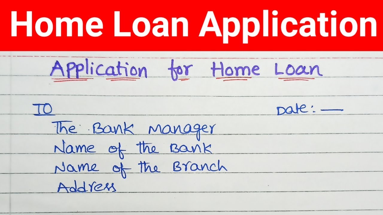 Application to bank manager for Home loan/loan application/how to write loan application in English