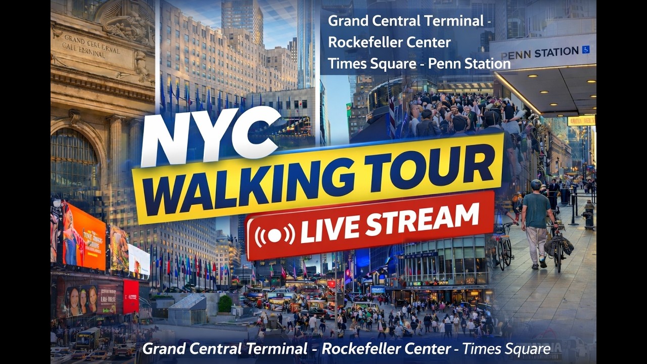 Live NYC Walking Tour | Grand Central Terminal → Rockefeller Center → Times Square → Penn Station