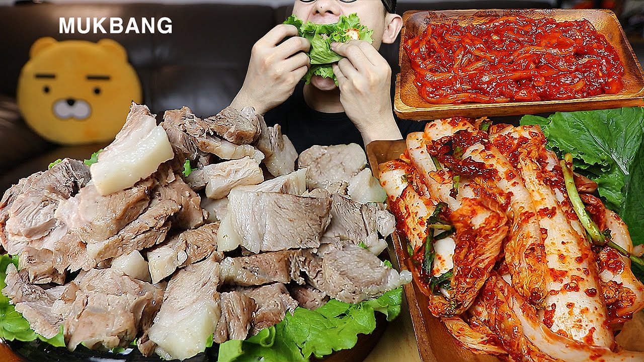 ASMR MUKBANGㅣBoiled Pork Belly & Kimchi & Salted SeafoodㅣEATING SHOW
