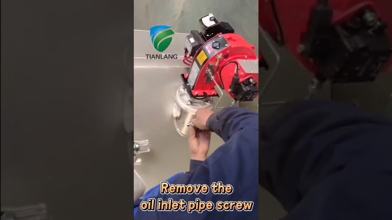 How to install the first burner of primary chamber for Tianlang brand waste incinerator? 